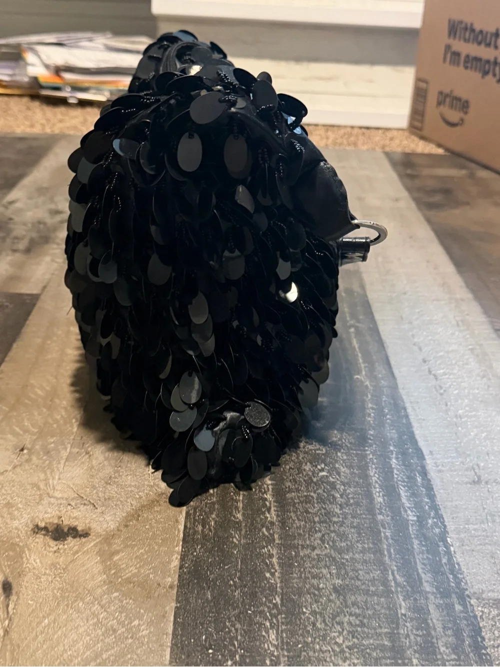 Black Sequin Hobo Bag - Women